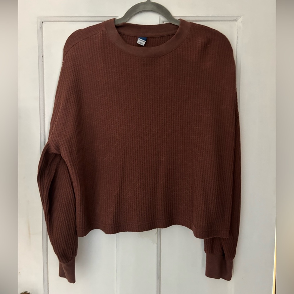 Old Navy Chocolate Waffle Knit Top